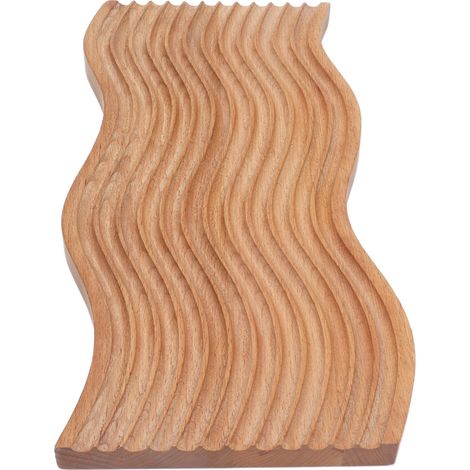 Plateau à pain en bois naturel et sûr, multifonctionnel, pour pain et desserts, idéal pour la cuisine. Effet ondulé. (1/5)