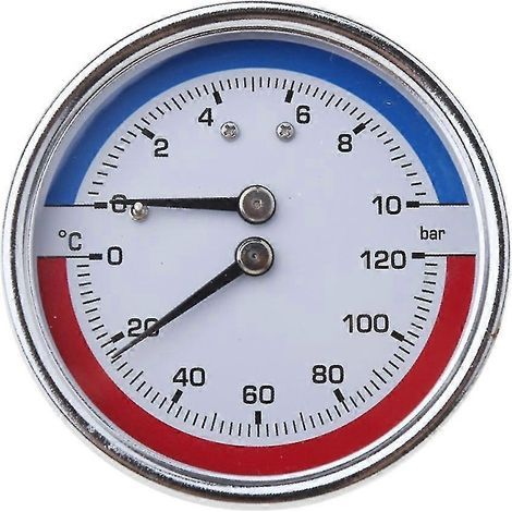 HONORNIC - Thermomanomètre pour chaudière, manomètre de température et de pression 0-120 0-10 bar (1/5)