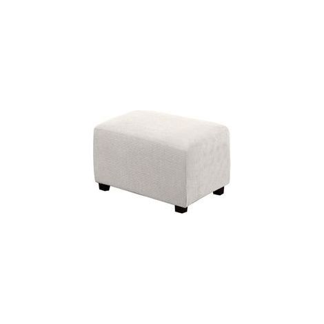 Housse de Pouf carrée Extensible en Peluche, Housses de Repose-Pieds en Jacquard Doux pour protéger Le Repose-Pieds, Housse de Pouf avec Fond élastique, Lavable en Machine - S-Blanc (1/5)