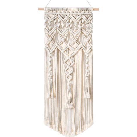 Suspension Murale Macrame - Décor Bohème Géométrique en Coton Naturel pour Intérieur - 1 Pièce (1/5)