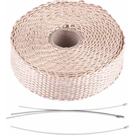 GARRYFIZH Ruban isolant thermique pour échappement de voiture de 5 m avec 4 attaches de câble en acier inoxydable titane