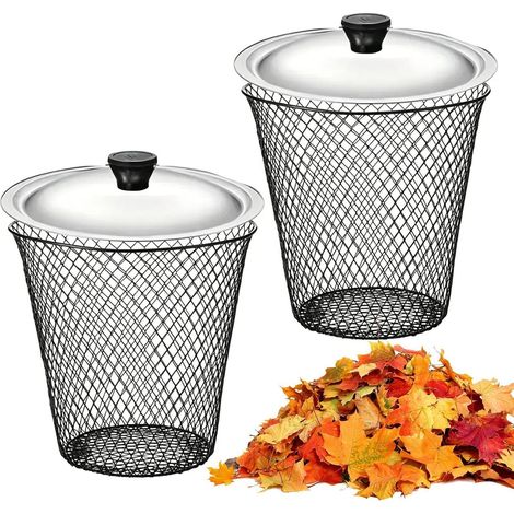 Metal Worm Composter, in Ground Compost Bin Container, 2 Piece Mesh Compost System with Lid Cover, Sturdy Steel Composts Basket, Garden Waste Recycling Bin Design, Urban Farming Kitchen Scrap Use (1/5)