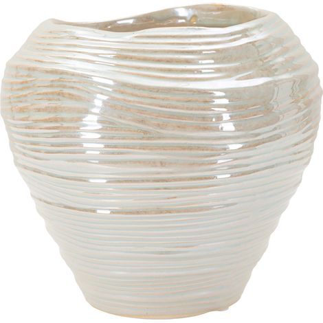 Vase Batobamo, Finition Effet Matière, Couleur Blanc, Nuance Crème, Rose (1/5)