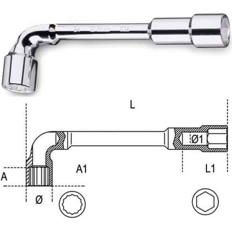 BETA Clés à pipe débouchée chromée polie - 932 - 133 mm - 10 - Mixte