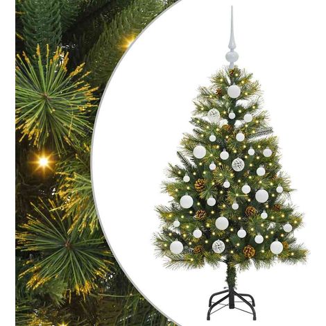 Sapin de Noël，Arbre de Noël artificiel avec branches pliables et cônes 120 cm CFW71568 (1/5)