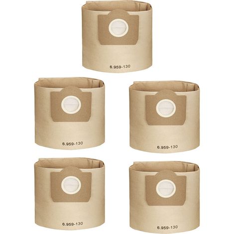 Sac Aspirateur - Compatible Avec Karcher WD3 WD3 Premium WD3200 WD3500P A2204 A2534 SE4001 - Droit - Lot De 5 (1/5)