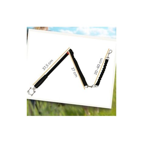 Elastische Fahrrad-Hundeleine, Stahlrohr, 124 cm, schwarz HAVRYA (1/4)