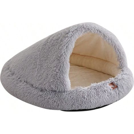 Nid pour Animal de Compagnie, 50x40CM, Nid de Chat/Bébé Chien Fermé en Peluche Chauffant, Conception de Coquille pour Isolation Thermique, Intérieur (1/5)