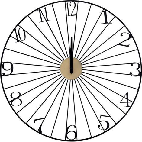 Horloge Murale Design "Filaire" 50cm Noir (1/3)