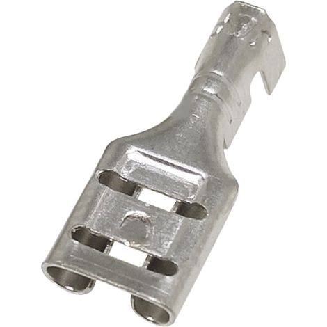 4.8 Connecteur femelle pour circuit imprimé, borne à fil, connecteur pressé à froid, gaine à ressort, plaque à souder, épaisseur du ressort : 4,8 mm, épaisseur du ressort : 0,3 mm (1/2)
