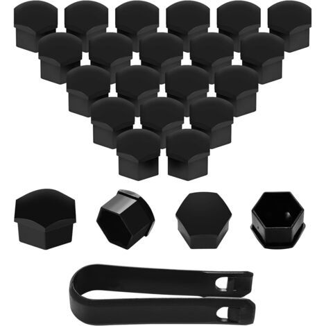 20 Pièces Cache Ecrou 17 mm Capuchons Protection Hexagonal Plastique Protecteurs Boulon Ecrou Couvre pour Ecrous de Roue avec Outil Demontage pour Voitures,Ne Convient Pas pour Q7 (1/5)