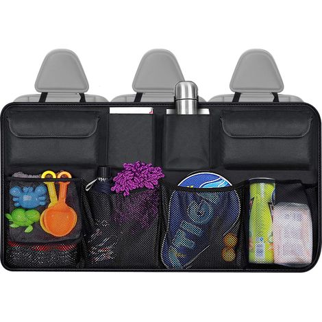 MINKUROW Organizador De Maletero De Coche, Bolsa De Almacenamiento Para Coche, Organizador Impermeable Para Coche Con Bolsillo De Asiento Grande, Bolsa De Maletero De Tela Oxford, Malla Elástica Fuert (1/5)
