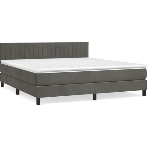 Maison Exclusive - Boxspringbett mit Matratze Dunkelgrau 180x200