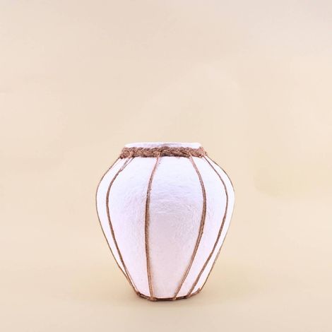Vase en papier maché déco jute, H25cm (1/5)