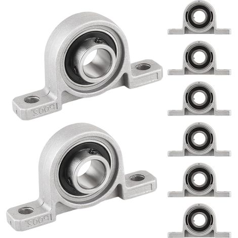 8 Pcs Palier Roulement 20mm en Alliage de Aluminium, Roulement de Bloc d'Oreiller, Paliers à Semelle, KP004 Palier de Roulement pour Imprimante 3d, Roue de Brouette, Machine à Rouler (1/5)