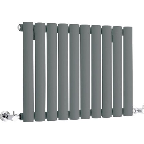 Milano Aruba Anthracite Horizontal Single Oval Panel Radiator - 400mm x 595mm (1/5)