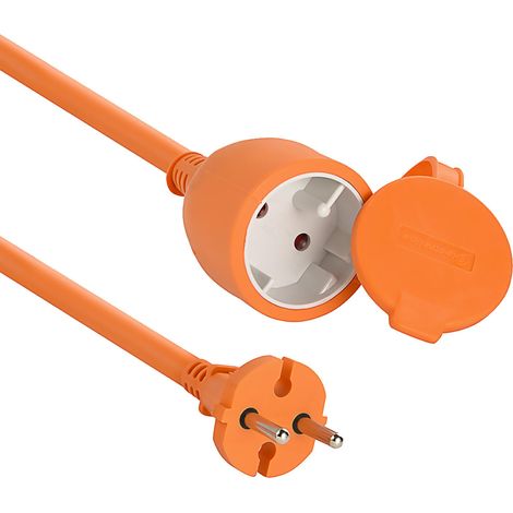 Prolunga giardino 20 m spina e presa eu cavo h05vv-f 2x1.5 arancione electraline 01354 (1/2)