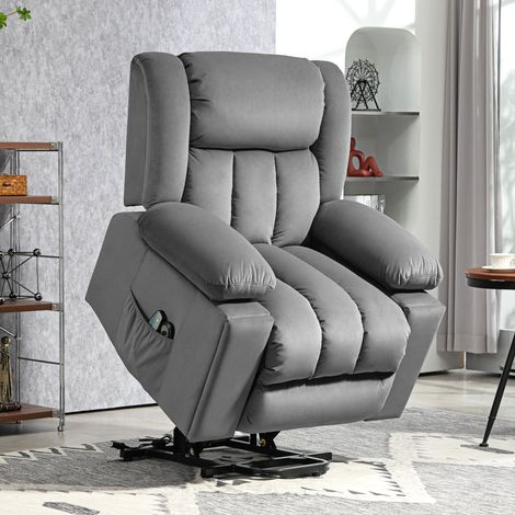 Fauteuil releveur électrique, tissu doux et velouté, ports USB (1/5)