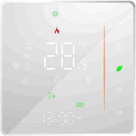 Thermostat WiFi Connecté, pour Chauffage au Sol Électrique Compatible avec Alexa et Google Home, Commande Vocale et Contrôle à Distance (1/5)