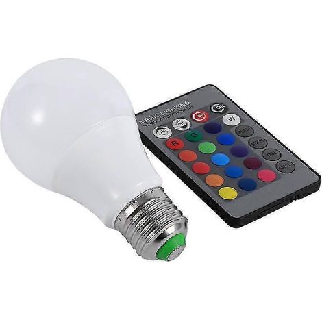 Lampe LED RGB à 16 couleurs avec télécommande 85V-265V RGB-5A (5WE27) (1/5)