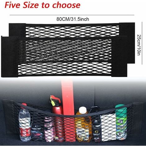 [2 Pack] Filet Coffre Voiture, Filet de Rangement de Coffre, Grande Taille 80 x 25 cm, Bouteilles, épicerie, Rangement Ajouter sur Les organisateurs pour Le Camion de Voiture (1/4)