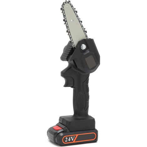 Mini scie d'élagage électrique à main, rechargeable, outil de jardinage F001 Noir AC110-240V Prise UE (1/5)