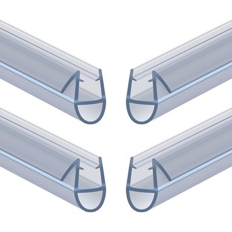 Duschabdichtung für Glasabtrennung, 30 cm, 4 Stück, Duschabsperrung, Duschtürdichtung für 4–6 mm dickes Glas, Duschkabinen-Dichtung, faltbare Barriere, extra dickes PVC (transparent) (1/5)