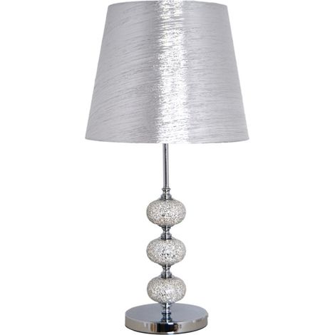 Sobremesa cromo tres bolas mosaico espejo pantalla plata jaspeada 1xE27 (1/2)