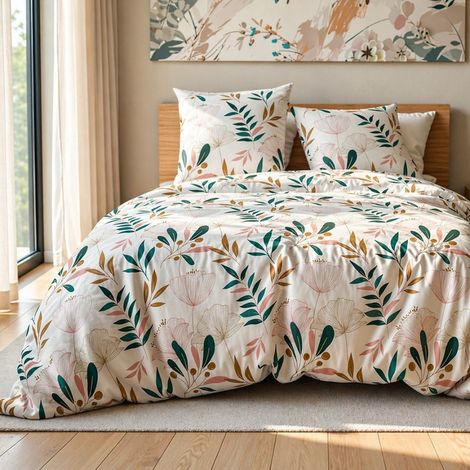 Housse de couette 240x220 + 2 taies d'oreiller CELIA 100% microfibre (1/3)