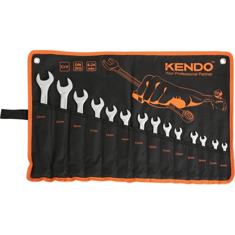 Kendo Combination Spanner Set in Roll Mat (14pc) KEN-30637 (1/4)