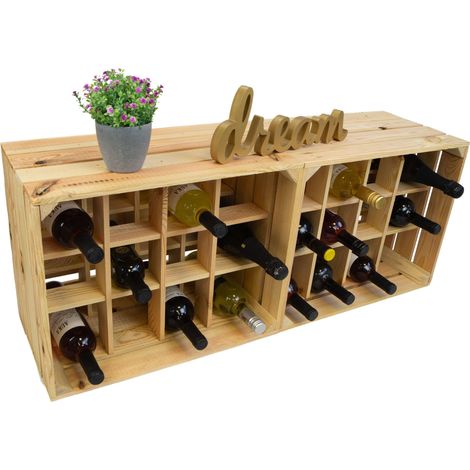 2er Set Flaschenregal Henry "12er Natur" Flaschenkiste Holzkiste Weinkiste Weinschrank Wasserkiste Weinablage (1/5)