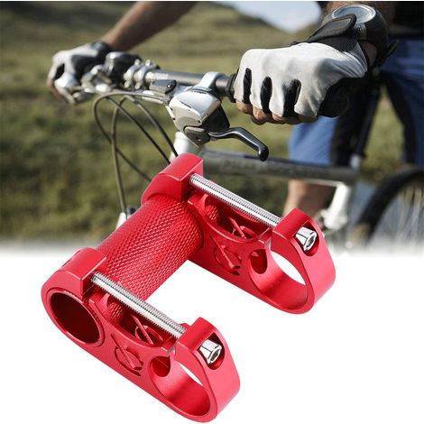 Poignée de Vélo Pliable Double Réglable en Aluminium Léger Rouge pour Bicyclette (1/5)