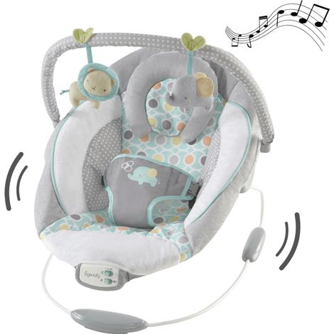 INGENUITY Transat pour bébé-Morrison- Arche avec jouets d'éveil amovible, 8 Mélodies, Vibrations apaisantes, cadeau bébé (1/5)
