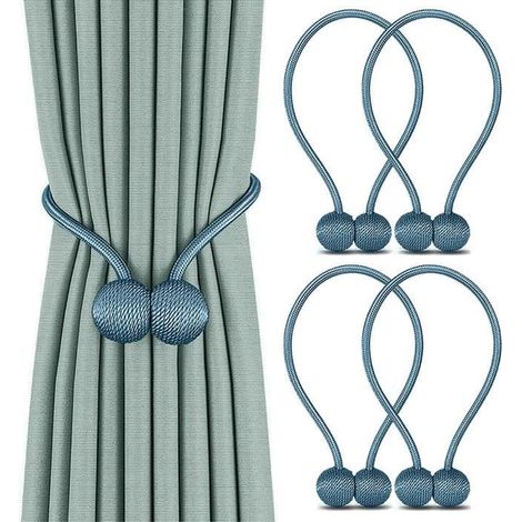 Magnetische Raffhalter - MARSEE - Geflochten - Vorhangschlaufe - Blau