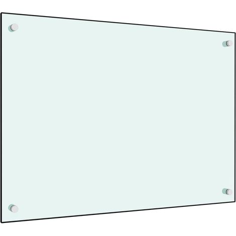 Dosseret de cuisine Fond de hotte Blanc 70 x 50 cm Verre trempé 46927 (1/3)