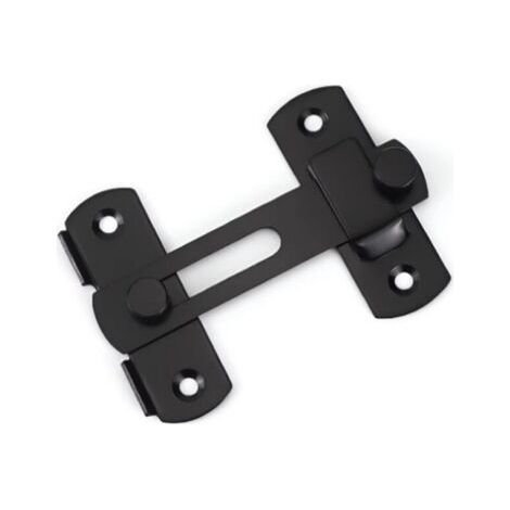 Verrou Porte Coulissante Serrure Volet Loquet Porte Verrou Portail à Bascule Boulon avec Vis pour Porte, Fenêtre, Placard et Jardin, Finition Noir Mat en Acier Inoxydable (1/4)
