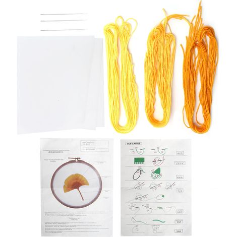 Embroidery Starter Kit Needles Threads Transparent Printed Cloth Material Package for Adults (1/5)