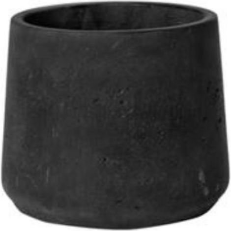 Pot de fleurs noir effet béton 20cm – Hauteur 20cm – Diamètre 19cm – Contenance 5L pour décoration intérieure et extérieure (1/2)