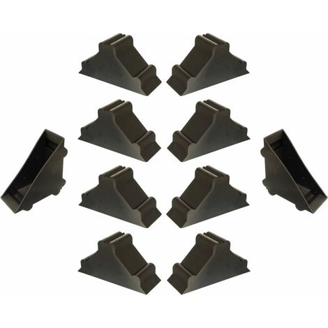 10x Patin de coin protection d'angle triangulaire en plastique noir utilisation universelle Capuchon Embout Verre Bois Meuble Table Miroir, pour épaisseur 15-16mm (1/3)
