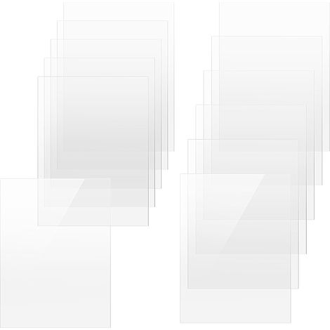 Plaque acrylique transparente Lot de 14-2 mm 20 x 15 cm - Feuille plastique plexiglass - Pour cadre photo, peinture, exposition de projet, bricolage (1/5)