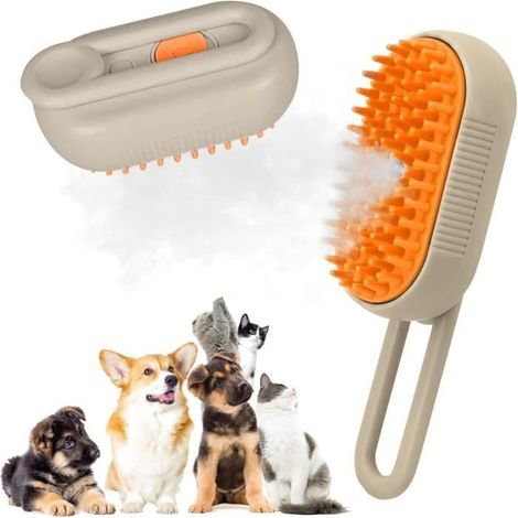 Brosse de toilettage multifonction - Brosse à Vapeur Pour Chat - Peigne de massage - Spray - Taille moyenne (1/4)