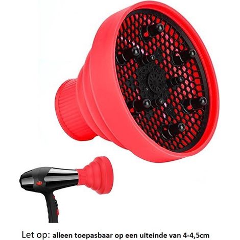 Diffuseur universel en silicone pour sèche-cheveux, embout pour cheveux bouclés, rouge