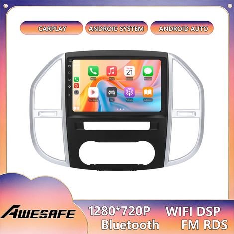 AWESAFE Autoradio Android 13 für Mercedes Benz Vito (2014-2020) 2GB+64GB 10'' Touchscreen CarPlay GPS WiFi Bluetooth Android Auto
