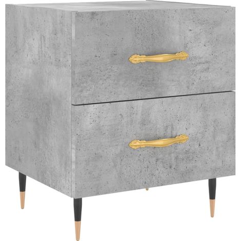Maison Exclusive - Comodino Grigio Cemento 40x35x47,5 cm in Legno Multistrato