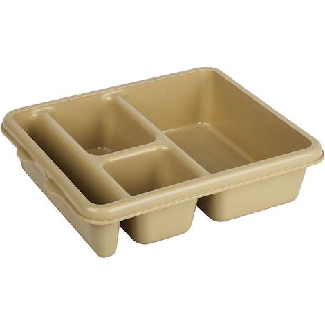 Plateau 4 compartiments Copolymer - 23 x 28 x 6.5 cm - Lot de 24 - Cambro