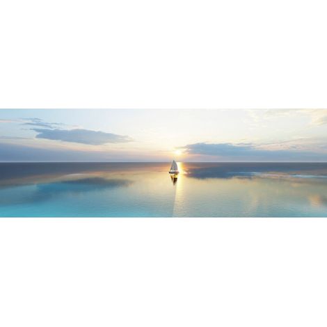 Tableau sur toile bateau à voile 30x97 cm - Impression sur Toile Murale Décorative - Image imprimée en HD sur Toile - Toile sur Châssis en Bois FSC - Fabriqué en France (1/4)