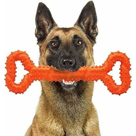 Jouet pour chien indestructible pour mâcheurs agressifs de grande race, jouets à mâcher puissants pour grands chiens, jouets interactifs pour grands chiens (Orange) (1/5)