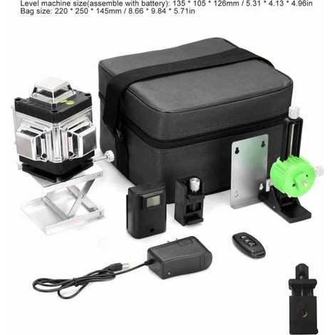 NIVEAU LASER 16 LIGNES, VERT, AUTONIVELANT 3°, TÉLÉCOMMANDE, APP BT, 2400MAH, MALETTE, ACCESSOIRES (1/5)