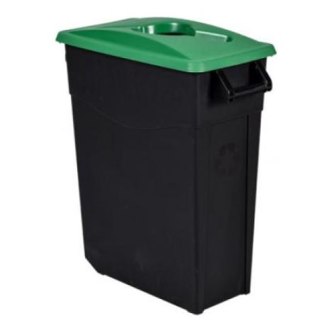 Poubelle de tri mobile Movatri - 65l - noir / vert (1/4)