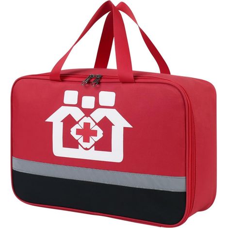 Portable kit Premier Secours, Grande Capacité Trousse Medicaments Voyage, Sac Familial de Rangement pour Médicaments, Organisateur de Premiers Secours, pour Maison,l'école et la Camping(Rouge) (1/5)
